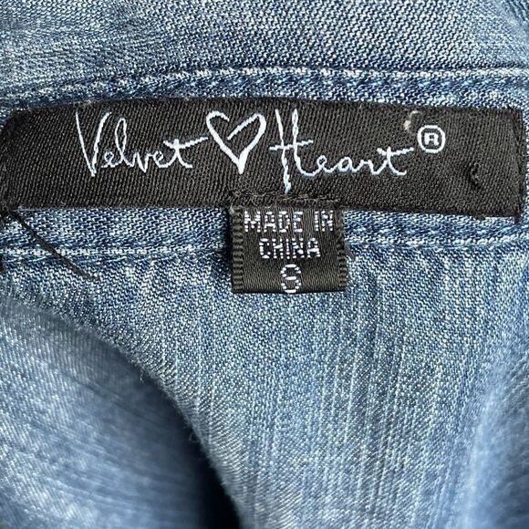 Velvet Heart Chambray Blue Collared Pullover Shirt Dress w/Pockets (Size: Small - Picture 10 of 15